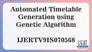 Automated Timetable Generation using Genetic Algorithm