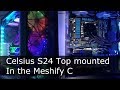 The Meshify C with top mounted Celsius S24 AIO Cooler and complete Corsair RGB setup