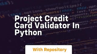 Project credit card validator in python
