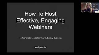 How to Host Your First Webinar to Generate Leads for Your Advisory Business