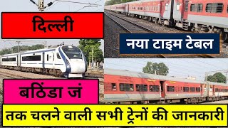 All trains from Delhi to Bathinda दिल्ली से बठिंडा तक चलने वाली सभी ट्रेनों की जानकारी#varsharaheja