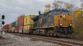 Northbound CSX intermodal train in Erie, MI (10/31/2024)