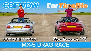 MX-5 V6 Swap vs Supercharged: Tuned Miata DRAG RACE, ROLLING RACE & BRAKE TEST!