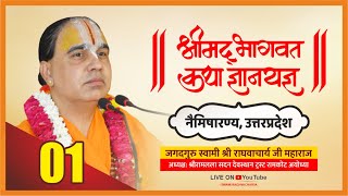 श्रीमद भागवत कथा Shrimad Bhagwat Katha Jagadguru Swami Raghvacharya Ji Maharaj at Nemisaar Day-1