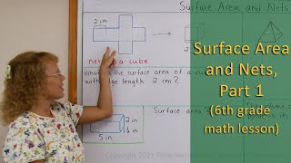 Surface area and nets, part 1 (6th grade math lesson)