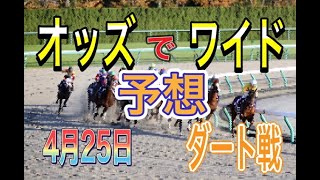 【競馬予想】4月25日 自己流のオッズ法とデータを使いダート戦だけを予想します。