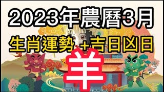 【古柏論命每月運勢 + 吉日凶日】2023年農曆三月(陽曆4/20 ~ 5/18)生肖運勢分享 -  羊