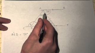 Finding angles on parallel lines and in triangles