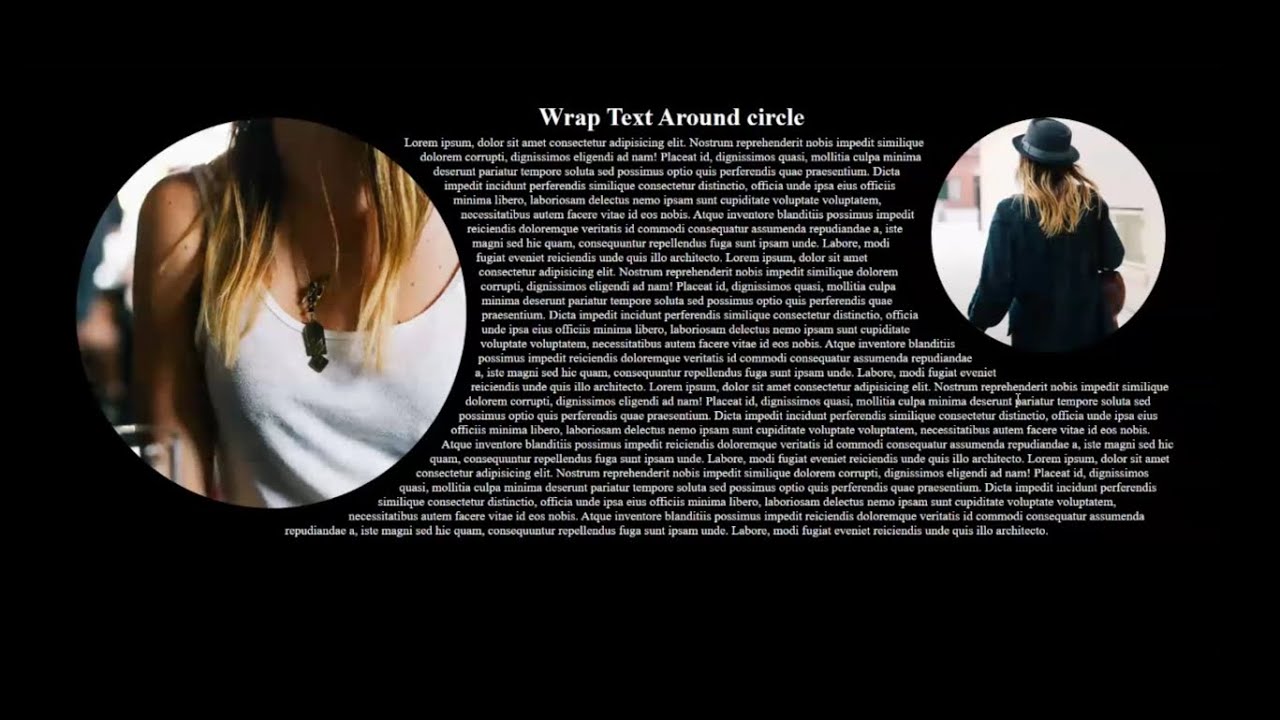 Wrap Text Around Circle | Image With Text Wrap | Using Html & Css - YouTube