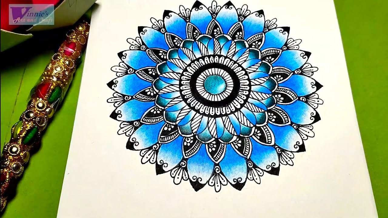 #Mandalaart Gradiation Mandala Art/ Blue Colour Gradiation Flower ...