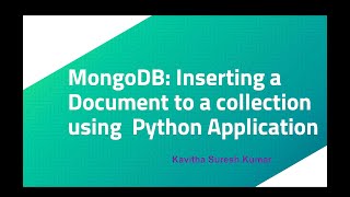 MongoDB: Inserting a Document to a collection using Python Application