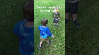 Cute cousins meeting for first time🥰#kids #funnyshorts #longdistance #fyoupage #family