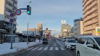 札幌市中央区　環状通交差点～国道230号～菊水旭山公園通交差点　ドライブ　2025年1月