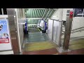 【逆走防止ブザー作動】jr花巻駅ホーム通路　昇りエスカレーター　日立製