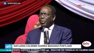 Khudbadii Danjire Francisco Madeira Xafladda Caleema saarka Madaxweynaha Cusub Puntland