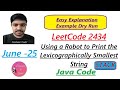 Using a Robot to Print the Lexicographically Smallest String | LeetCode 2434 |Java| Developer Coder