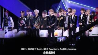 170114 GDA2017 Day2   GOT7 Reaction to RAIN Perfomance