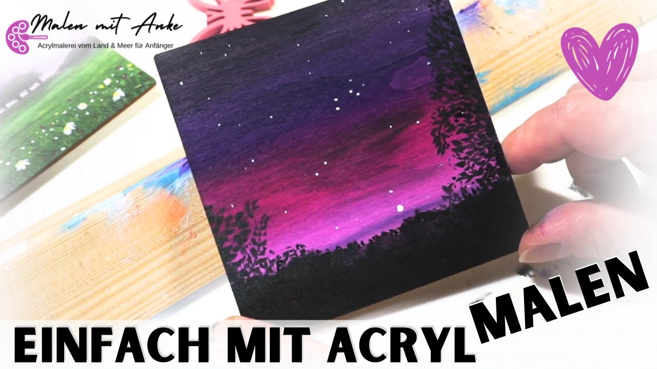 DIY👉 Einfach & Schritt Für Schritt Eine Schöne Landschaft Bei Nacht ...