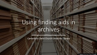 Using finding aids in archives
