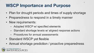 UWMP Training Module 8 – How to Prepare a Water Shortage Contingency Plan