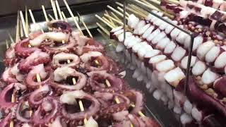 烧烤 铁板鱿鱼 | BBQ  sizzling squid | Chinese street food