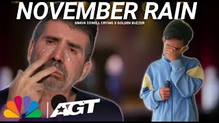 Golden Buzzer: Simon Cowell Crying To Hear The Song November Rain Homeless On Th