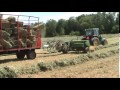 baling hay with a john deere 6300 and john deere 328 baler