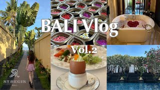 【BALI vlog🇮🇩②】バリ島最高峰のリゾートホテルにステイ🌺豪華朝食やお部屋レビュー【セントレジス バリ】