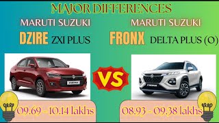 Maruti Suzuki Dzire ZXI Plus vs Fronx Delta Plus (O) || Major Differences