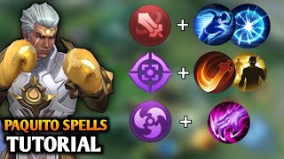 PAQUITO BEST SPELL AND EMBLEM TUTORIAL FOR BEGINNERS | LEARN PAQUITO IN SIDELANE | MLBB