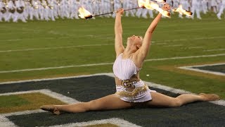 Georgia Tech's Golden Girl Juggles Fire Batons