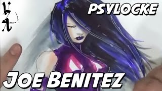 Joe Benitez drawing Psylocke Bust