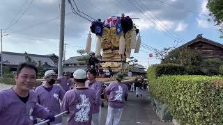 旧太鼓道を通る上組太鼓台　2023.10.16