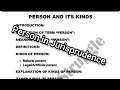 PERSON AND ITS KINDS :: Person in English Jurisprudence :: Natural person & Legal/Artificial person