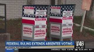 Judge extends deadline for absentee ballots in Georgia