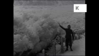 1930s, Niagara Falls Frozen Over, Extreme Cold, Winter, USA Archive Footage