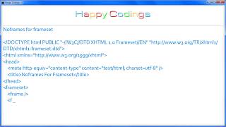 HTML | Noframes for frameset