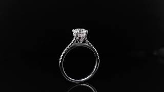 Hidden halo solitaire ring 1.25 (ctw) in 14k white gold