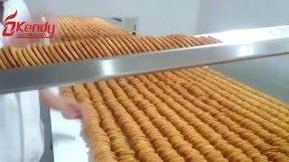 Vibration feeding and packing system for biscuit