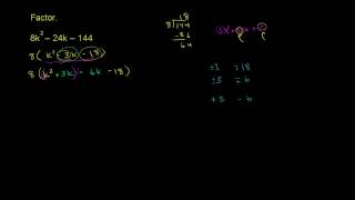 01 Factoring quadratics 05 Example 1 Factoring trinomials with a common factor