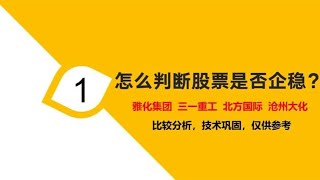 雅化集团 三一重工 北方国际  沧州大化，如何判断股票是否企稳？