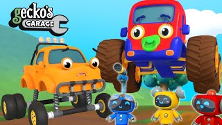 Monster Truck Wheels On Baby Truck｜Gecko's Garage｜Funny Cartoon For Kids｜Videos For Toddlers