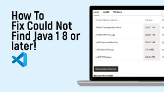 How to Fix Could Not Find Java 1 8 or later on VSCode [easy]