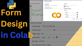 Design Simple Input Form using Google Collab