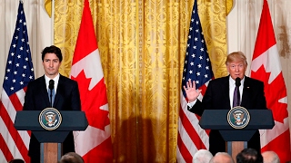 Trudeau and Trump speak to media after talks [Full media briefing]