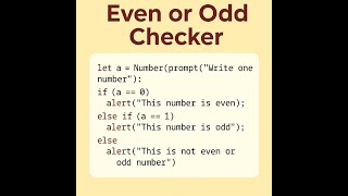 JavaScript Even or Odd Number Checker using Prompt & If-Else | Beginner JS Project