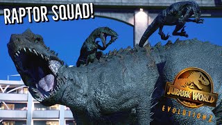 Blue, Charlie, Delta \u0026 Echo vs. INDOMINUS REX - Jurassic World Evolution [4K]