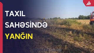 Kürdəmirdə 4 ha biçilmiş taxıl sahəsi yandı