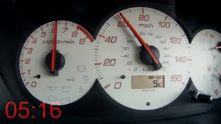 Honda Civic TypeR EP3 0-60 MPH (0-140KPH) acceleration trial 246bhp TDi tuned - VTEC redline limiter