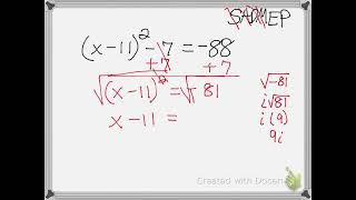 Solve by Taking Square Roots (complex solutions)